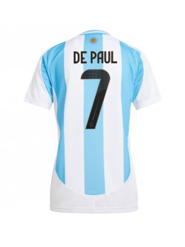 Argentinien Rodrigo De Paul #7 Heimtrikot für Frauen Copa America 2024 Kurzarm